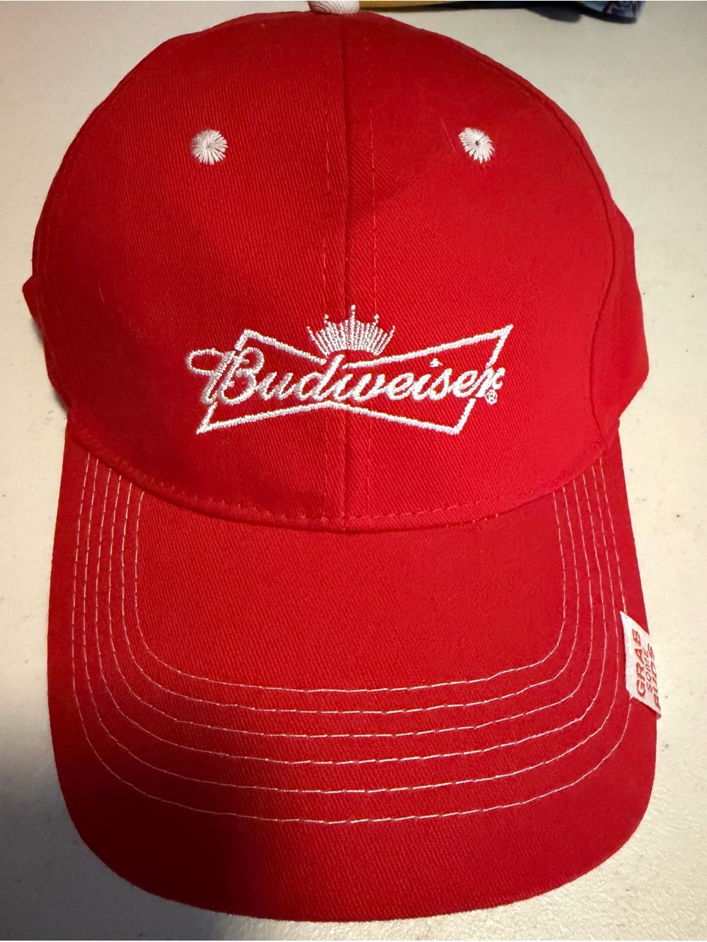 Budweiser Red Baseball Cap with White Embroidered Logo